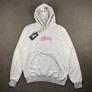 Stussy LAGUNA BEACH เสื้อแจ็กเก็ต มีฮู้ด สีเทา นําเข้า ป้ายฉลากเต็มตัว