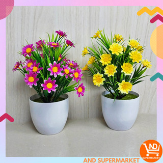 Bunga Hias Plastik Tanaman Bunga Hias Palsu Dekorasi Rumah Artificial Flowers Pot PBP24 PBP23