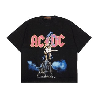 เสื้อยืดคอกลม แขนสั้น พิมพ์ลาย ACDC WASH DARK