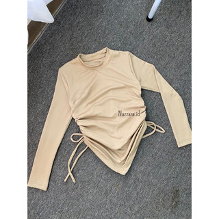 Zeera Knit top / Atasan Knit Serut Lengan Panjang / Baju atasan wanita terbaru / by Nazzara.id