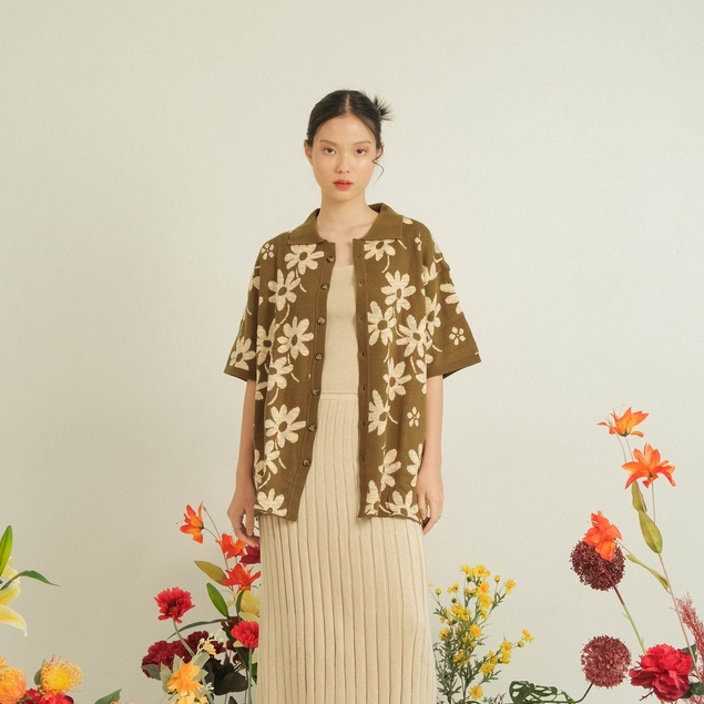 เสื้อ Noir Sur Blanc Flora Lounge Choco / Candy Yellow
