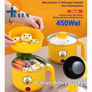 [ PPLUS ] New Panci Listrik Anti Lengket Serbaguna Hemat Listrik 450 Wat /  Mini Rice Cooker Multifungsi Panci Kukus Elektrik /Rice cooker  450W Bisa Pakai Di Kos / Teko listrik / Kompor Listrik memasak