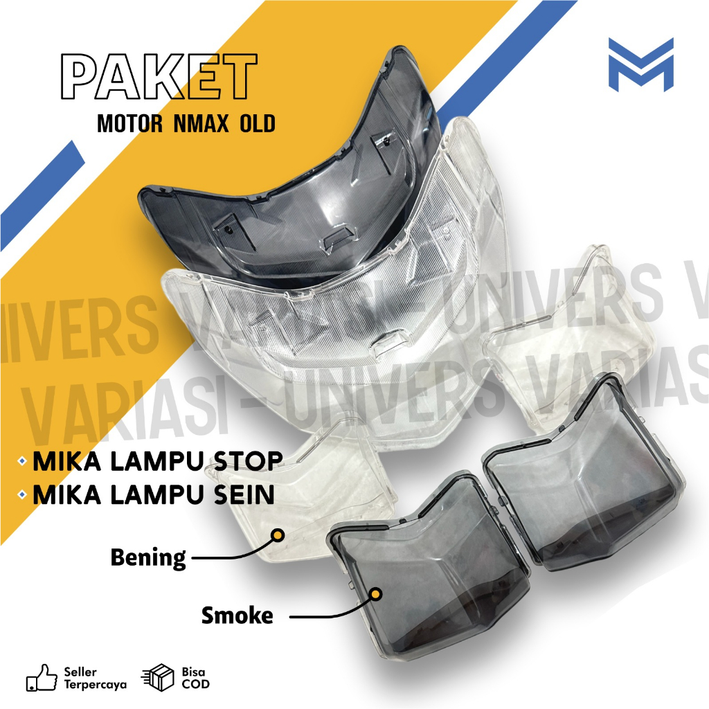 STOP โคมไฟ MICA แพคเกจ + CLEAR / SMOKE ด้านหน้า TURN ป้าย MICA สําหรับ OLD NMAX MOTORCYCLE 2014 - 2019 OLD NMAX REAR STOP โคมไฟฝาครอบ NMAX TURN SIGNAL โคมไฟ MICA ด้านหน้าขวา OLD NMAX 2014 2015 2016 2017 2018 2019 MOSKOW ORIGINAL