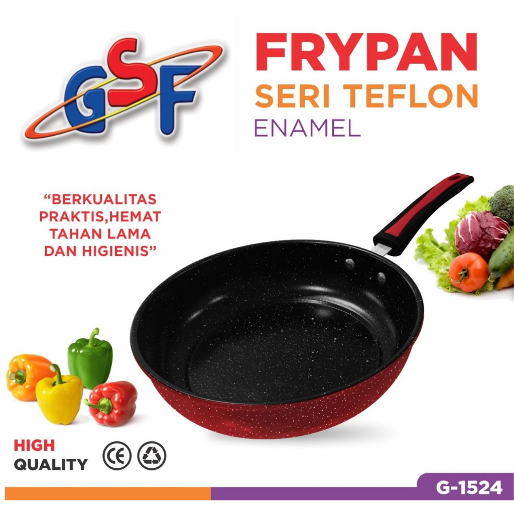 GSF G-1524 ENAMEL SERIES TEFLON FRYPAN / GSF 1524 กระทะทอดอเนกประสงค์แบบไม่มีตัวกรอง