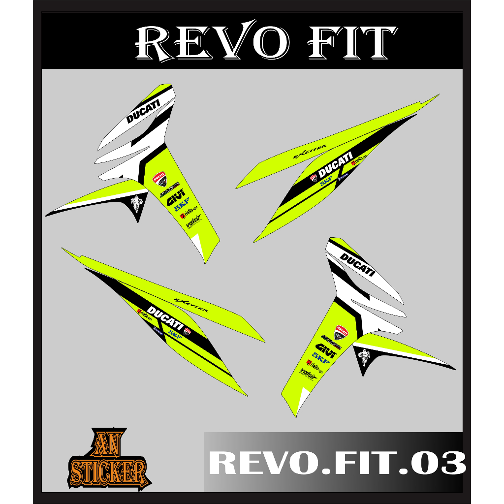 สติกเกอร์ REVO FIT - STICKER REVO FIT List สําหรับติดตกแต่งรถจักรยานยนต์ HONDA REVO FIT CODE 03