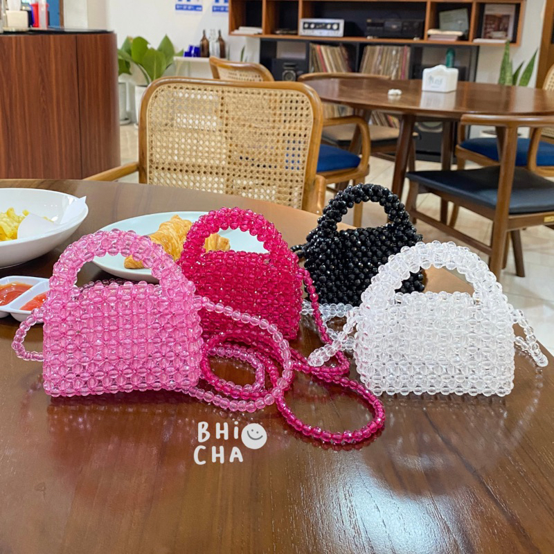 PINE BAG / BEADS BAG/ PEARL BEAD BAG / BEAD SELEMPANG BAG / MINI SELEMPANG BAG / MINI BAG