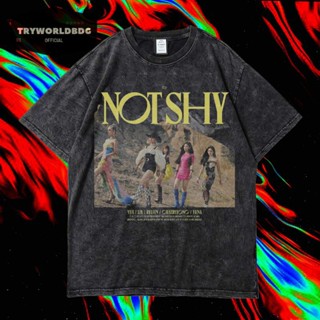 เสื้อยืด ลาย KAOS OVERSIZED KAOS WASHED Oversize KAOS ITZY NOTSHY ALBUM VINTAGE TEE