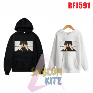 เสื้อกันหนาว มีฮู้ด ลาย Seven Jungkook Free Photo Fotocard RFJ91