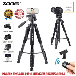 ZOMEI Q188 Tripod Kamera DSLR Mirrorless Camcorder Smartphone Live Streaming Maksimal Tinggi 188cm