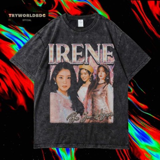 เสื้อยืด พิมพ์ลาย Tryworldbdg OFFICIAL "IRENE" | เสื้อเชิ้ต ซักได้ | หินล้าง | เสื้อยืด ขนาดใหญ่ | เสื้อยืด ลาย Irene BAE JOO HYUN WASHING VINTAGE