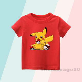 เสื้อยืด พิมพ์ลายโปเกม่อน PIKACHU คุณภาพสูง สําหรับเด็กผู้ชาย และเด็กผู้หญิง