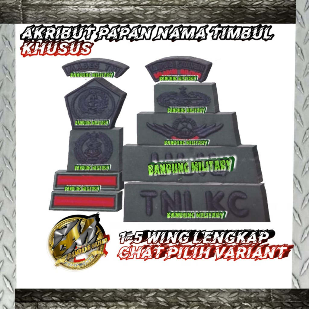 แผ่นบอร์ดปักโลโก้สัญลักษณ์ HIJAU TNI AD AU KC AL Army Green Tactical Emblem Logo Custom Patch Non Ve