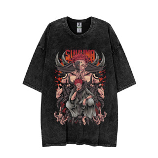 เสื้อยืดโอเวอร์ไซซ์ พิมพ์ลาย Sukuna jujutsu kaisen สไตล์วินเทจ