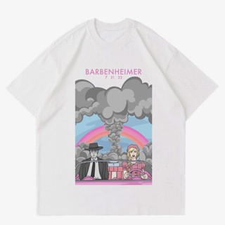 Putih เสื้อยืด ลายภาพยนตร์ Barbenheimer | เสื้อยืด ลาย Barbie X OPPENHEIMER FILM| เสื้อเชิ้ต สีขาวฟิล์ม