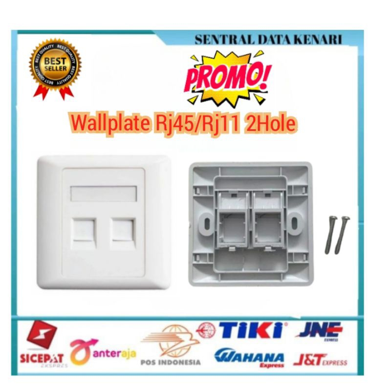 Faceplate รองรับ 2 รู Modular Rj45 & Rj11/ Cat6/Cat5/Cat3