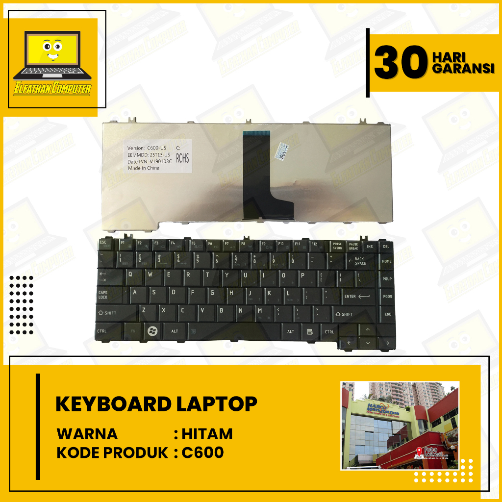 TOSHIBA L635 L645 L735 L745 C600 C640 C645 คีย์บอร์ด (สีดํา)