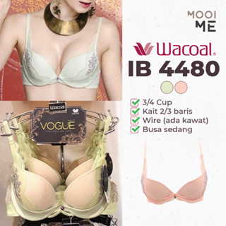 Wacoal Premium Ib4480Bra เสื้อชั้นใน 3/4 คัพลวด (ไม่มีโครง) โฟมลูกไม้ ขนาดกลาง (ลูกไม้)