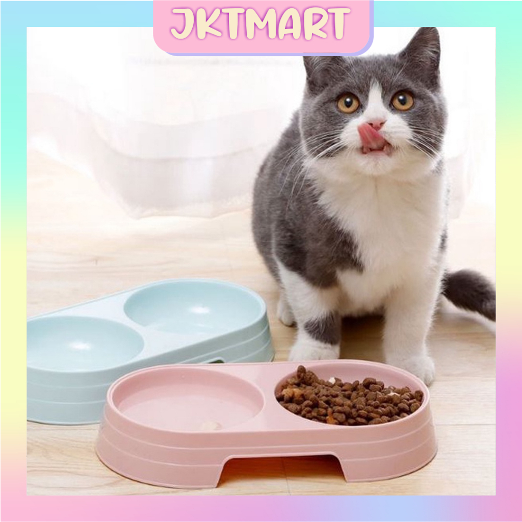 JKTMART Macaron 2 in 1 Cat/Dog Food and Drink Place 2 Hole Bowl R931
