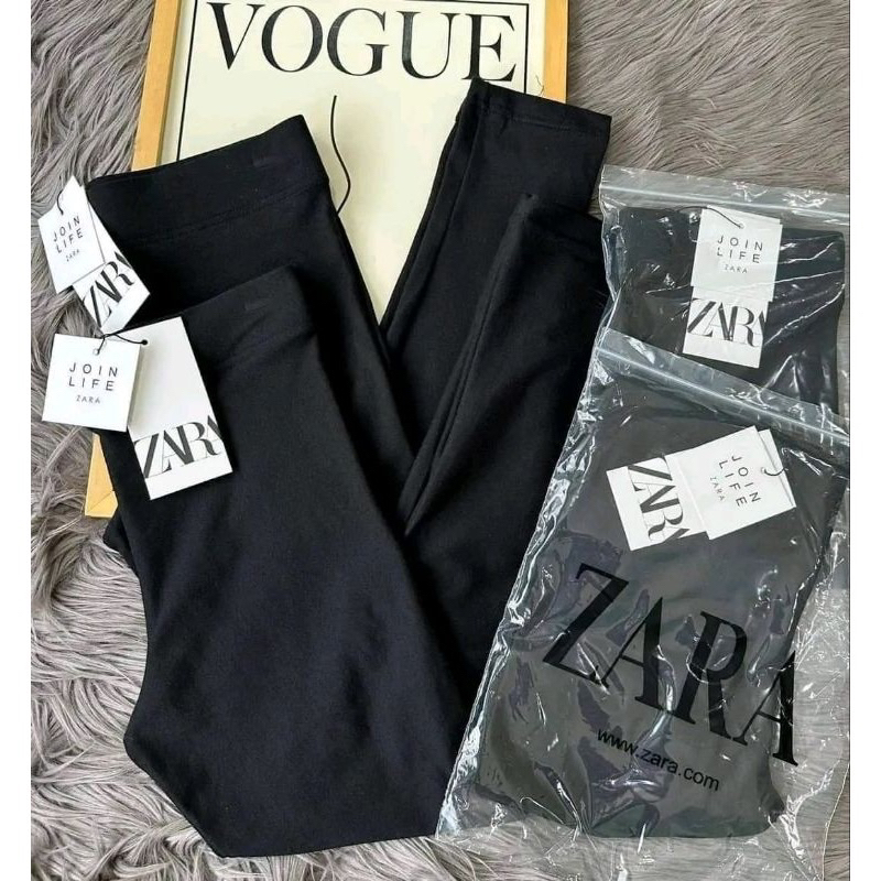 OFFICIAL zara เลกกิ้งนู้ดขายาวสีดําพรีเมี่ยม L, XL, XXL. jumbo original / เลกกิ้ง / กางเกงขายาว