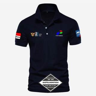 เสื้อโปโล คอปก พิมพ์ลายโลโก้ PERTAMINA MY PERTAMINA สําหรับผู้ชาย