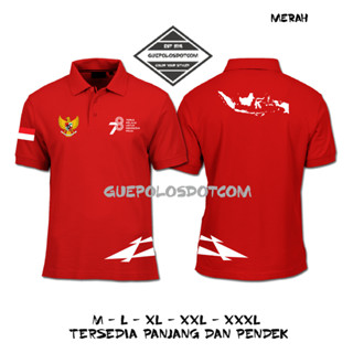 เสื้อโปโลแขนสั้น ลายแผนที่ 78th Map Of INDONESIA Anniversary August 17th Anniversary August