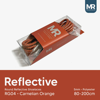 Mr Shoelaces RG02 Carnelian Orange (สีส้ม) เชือกผูกรองเท้าสะท้อนแสง ทรงกลม 80 ซม. 90 ซม. 100 ซม. 120 ซม. 150 ซม. 180 ซม. 200 ซม.