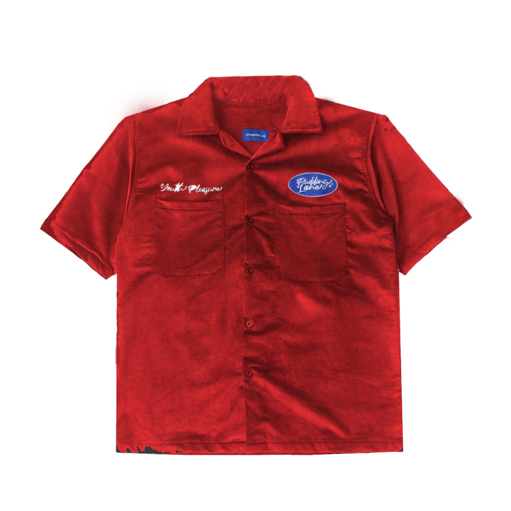 KEMEJA Puddinglane เสื้อเชิ้ต Unisex สําหรับผู้ชายและผู้หญิงเสื้อแขนสั้นทํางาน Roxanne