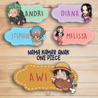 แผ่นป้ายชื่อ One Piece Luffi D Monkey Zoro Nami Name SIgn สําหรับแขวนตกแต่งผนังห้อง