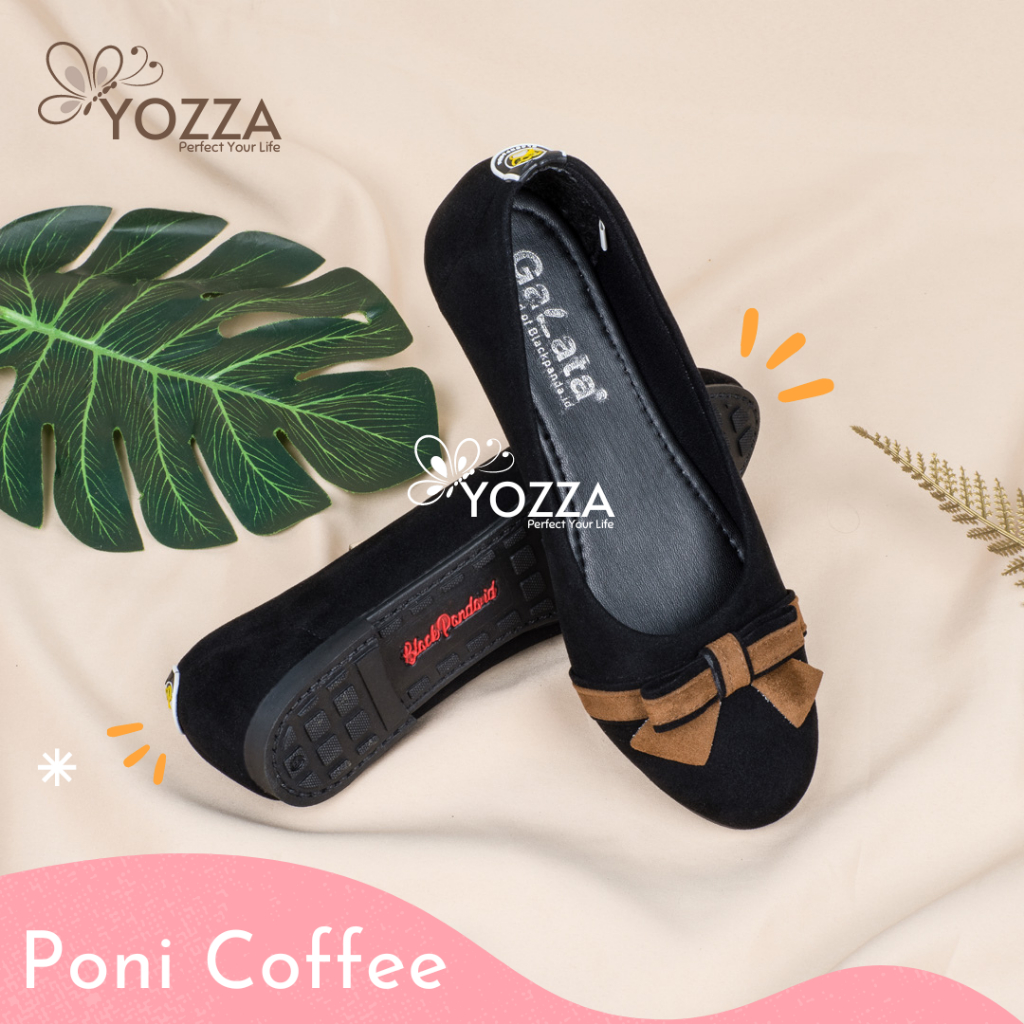 [YOZZA] Black Panda Poni Coffee / Blackpanda Flat Shoes / Black Panda Shoes / Women& 39;s Shoes / Wo