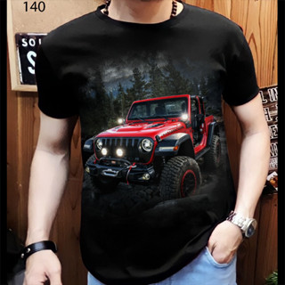 เสื้อยืด พิมพ์ลาย JEEP motif distro สีแดง สําหรับผู้ชาย