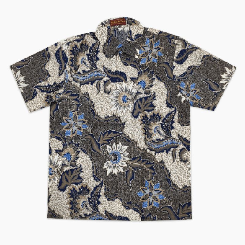 KEMEJA KATUN เสื้อบาติกแขนสั้นผู้ชาย เนื้อผ้าฝ้ายนุ่ม KE185 ไซส์ ML