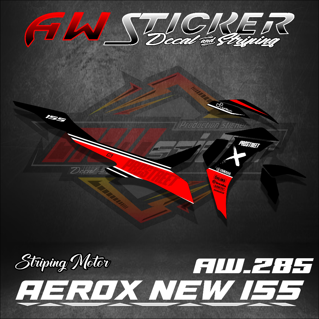 สติกเกอร์ Aerox Striping 155 2021-2023 Aerox 155 aw-285