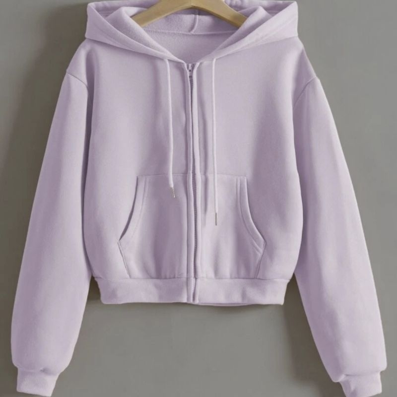 WAREHOUSE CLEARANCE CROP ZIPPER JACKET // CROP ZIPPER HOODIE JACKET // เสื้อแจ็คเก็ตผู้หญิง