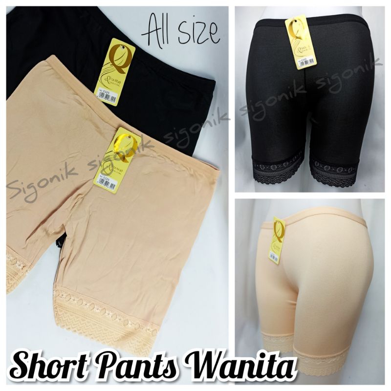 Hitam ผู้หญิง & 39;s สั้นกางเกงยางลูกไม้รูปแบบ Qiaoliting 0320 Allsize L fit XL ครีมสีน้ําตาลสีดําสั้น Lejing เลกกิ้งชุดชั้นในสําหรับสาวผู้หญิงสวมใส่ Cangcut ยืด Spandex ทั้งหมดขนาดสาวผู้หญิง Sigonik