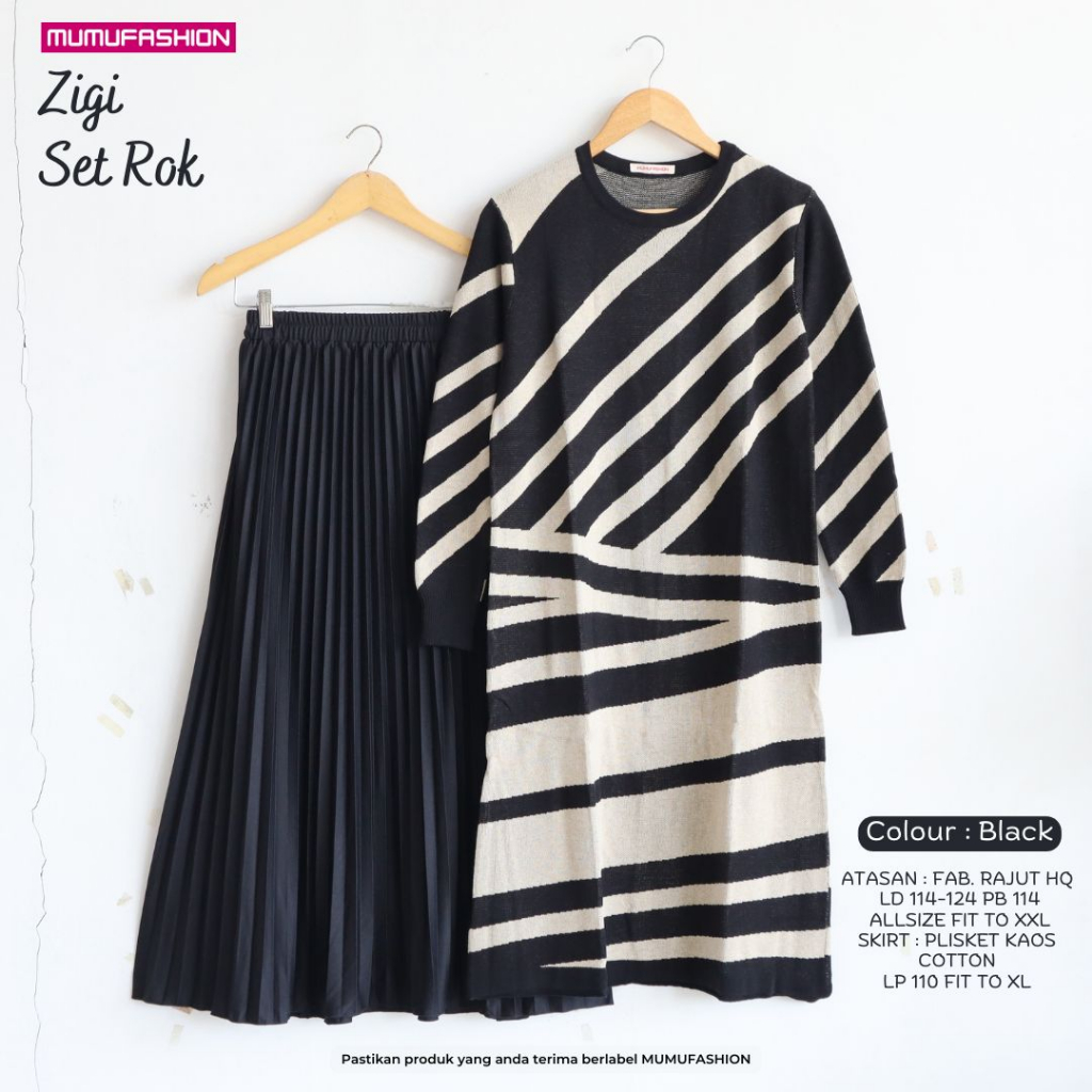 MC- ZIGI KNIT SET AND ZIGI SKIRT SET One Set Knit Tunic and Knit Pants โดย Mumu Fashion