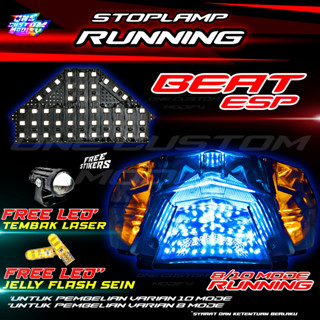 ไฟเบรกท้ายรถจักรยานยนต์ LED 8 และ 10 โหมด BEAT ESP เลเซอร์ และโบนัส อุปกรณ์เสริม สําหรับรถจักรยานยนต์ 2017 2018 2019 2020