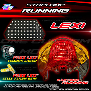 Lexi ไฟเบรก ไฟเลเซอร์ LED 8-10 MODE AUTO MANUAL สําหรับรถจักรยานยนต์ 2018 2019 2020 2021 2023