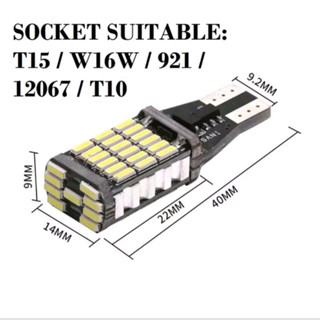 โคมไฟ Twilight T10 T15 45 SMD T15 45 Point W16W โคมไฟย้อนกลับ ไฟสัญญาณ โคมไฟ DAJJAL