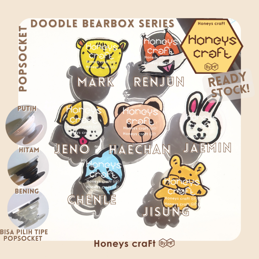 Honeys Craft - Popsocket NCT Dream Doodle Beatbox Series - ที่วางโทรศัพท์อะคริลิคน่ารัก Griptok KPOP The Dream Show TDS 3