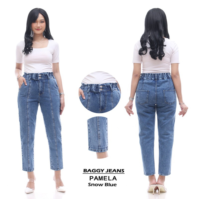 โนนายีนส์. PAMELA BAGGYJEANS กระเป๋าคาดเอวผ้าซาตินระดับพรีเมียมสําหรับผู้หญิง