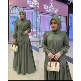 Gamis SHIMER ชุดเดรส สไตล์มุสลิม เรียบง่าย สง่างาม สีกรมท่า สําหรับผู้หญิง 2023