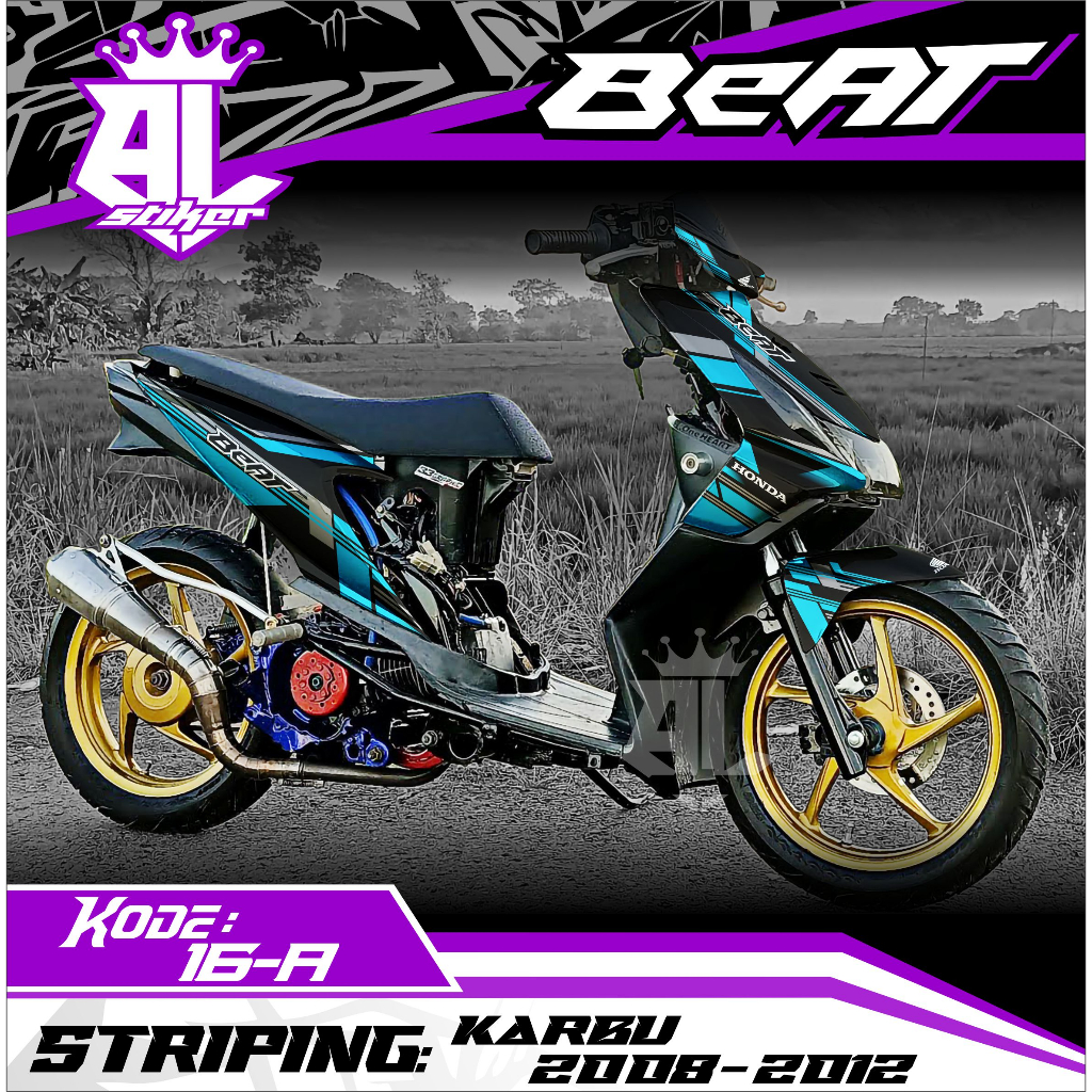 Decal Beat คาร์บูเรเตอร์ Full Body Sticker Beat คาร์บูเรเตอร์ 2008-2012 NEWEST GRAPHIC DESIGN - BL S