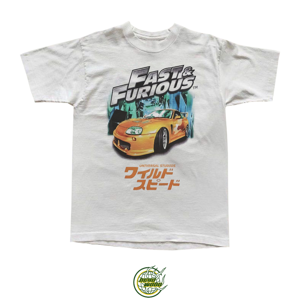 VINTAGE MOVIE POSTER ออกแบบเสื้อยืด FAST AND FURIOUS JAPANESE STYLE RETRO Y2K