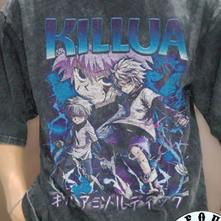 เสื้อยืด พิมพ์ลายอนิเมะมังงะ Hunter X Hunter Killua Killua Hunter X Hunter โอเวอร์ไซซ์ สไตล์วินเทจ