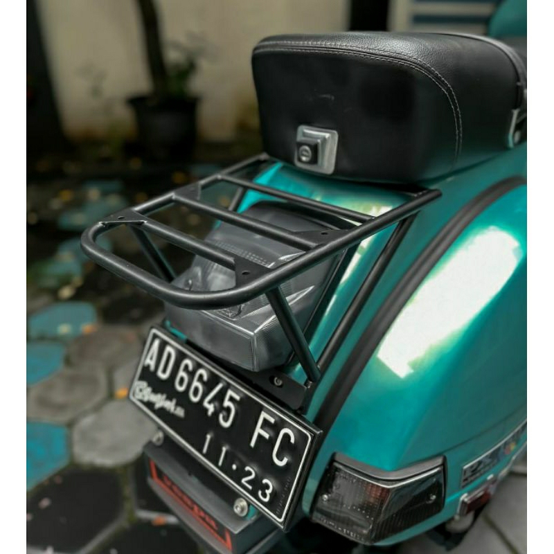 Backrack แร็คหลัง hel ที่นั่ง vespa px ps exclusive excel T5 ฯลฯ รุ่น portador ผ้ามินิ ใหม่ล่าสุด ดี เคลือบสี มินิมอล ขายส่งและขายปลีก