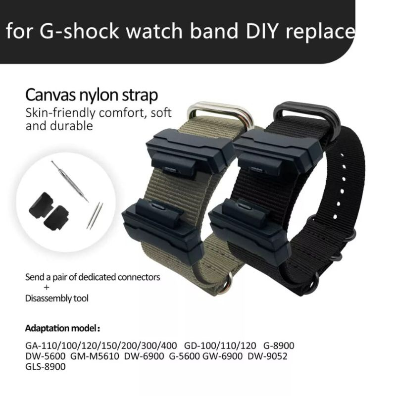 สายนาฬิกาไนลอน NATO Casio GShock GM2100 GA2100 GA2110 DW5600 GW-5000 5035 GW-M5610 GA110