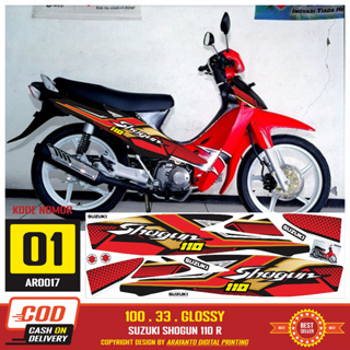 สติกเกอร์ ลายทาง Suzuki Shogun 110 R AR0017 Doff/Glossy