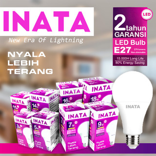 Inata Lampu LED Bulb Garansi 2 Tahun 3W 5W 7W 9W 11W 12W 14W 15W 16W 18W 20W Bulb Super Terang Putih