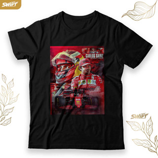 เสื้อยืด พิมพ์ลาย Carlos Sainz f1 Driver ferrari DISTRO