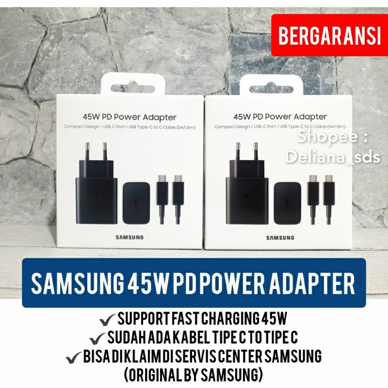 Samsung 45W PD Power Adapter รับประกัน 6 เดือนอย่างเป็นทางการ Sein Charger Samsung 45W Fast CHARGING